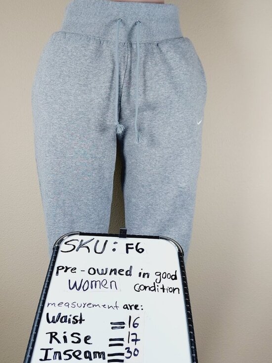 Nike Women's Heathered Grey Sportswear Phoenix Fleece High-Waisted Jogger Size M - Picture 10 of 10